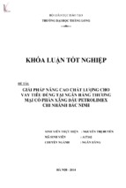 Giải pháp nâng cao chất lượng cho vay tiêu dùng tại ngân hàng thương mại cổ phần xăng dầu petrolimex chi nhánh bắc ninh