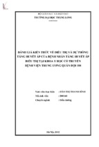 đánh giá kiến thức về điều trị và dự phòng tăng huyết áp của bệnh nhân tăng huyết áp điều trị tại khoa y học cổ truyền bệnh viện trung ương quân đội 108