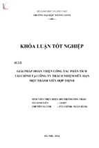 Giải pháp hoàn thiện công tác phân tích tài chính tại công ty trách nhiệm hữu hạn một thành viên hợp thịnh