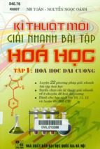 Kỹ Thuật Mới Giải Nhanh Bài Tập Hóa Học Tập 1-Hóa Học Đại Cương (NXB Đại Học Quốc Gia) - Cụ Thanh Toán