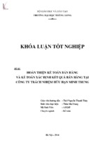 Hoàn thiện kế toán bán hàng và xác định kết quả bán hàng tại công ty tnhh minh trung