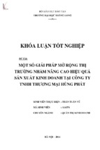 Một số giải pháp mở rộng thị trường nhằm nâng cao hiệu quả sản xuất kinh doanh tại công ty tnhh thương mại hùng phát