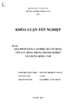 Giải pháp nâng cao hiệu quả sử dụng vốn lưu động trong doanh nghiệp xây dựng tư nhân đồng tâm