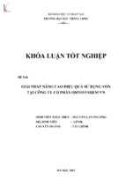 Giải pháp nâng cao hiệu quả sử dụng vốn tại công ty cổ phần omnisysrem việt nam