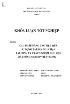 Giải pháp nâng cao hiệu quả sử dụng tài sản ngắn hạn tại công ty tnhh máy nông nghiệp việt trung