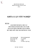 Giải pháp mở rộng cho vay đối với hộ kinh doanh làng nghề tại ngân hàng thương mại cổ phần bưu điện liên việt, chi nhánh bắc ninh