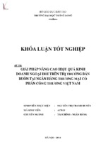 Giải pháp nâng cao hiệu quả kinh doanh ngoại hối trên thị trường bán buôn tại ngân hàng thương mại cổ phần công thương việt nam