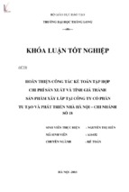 Hoàn thiện công tác kế toán tập hợp chi phí sản xuất và tính giá thành sản phẩm xây lắp tại công ty cổ phần tu tạo và phát triển nhà hà nội   chi nhánh số 18