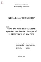 Công tác phân tích tài chính tại công ty cổ phần xây dựng số 2   thực trạng và giải pháp