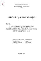 Nâng cao hiệu quả sử dụng vốn tại công ty cổ phần đầu tư và xây dựng công nghiệp việt nam