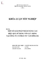 Một số giải pháp nhằm nâng cao hiệu quả sử dụng vốn lưu động tại công ty cổ phần tư vấn sông đà