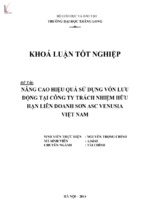 Nâng cao hiệu quả sử dụng vốn lưu động tại công ty tnhh liên doanh sơn asc venusia việt nam