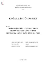 Hoàn thiện chiến lược phát triển thương hiệu cho công ty tnhh thương mại và xây dựng hồng gia phát