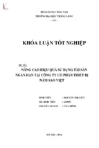 Nâng cao hiệu quả sử dụng tài sản ngắn hạn tại công ty cổ phần thiết bị năm sao việt