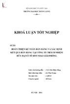 Hoàn thiện kế toán bán hàng và xác định kết quả bán hàng tại công ty tnhh ô tô huyndai giải phóng