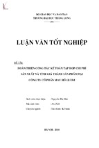 Hoàn thiện công tác kế toán tập hợp chi phí sản xuất và tính giá thành sản phẩm tại công ty cổ phần may hồ gươm