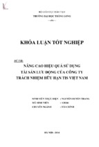 Nâng cao hiệu quả sử dụng tài sản lưu động của công ty tnhh tis việt nam