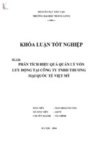 Phân tích hiệu quả quản lý vốn lưu động tại công ty tnhh thương mại quốc tế việt mỹ