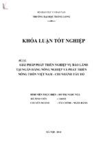 Giải pháp phát triển nghiệp vụ bảo lãnh tại ngân hàng nông nghiệp và phát triển nông thôn việt nam   chi nhánh tây hồ