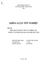 Hiệu quả sử dụng vốn lưu động tại công ty cổ phần quảng cáo 24h việt nam