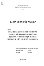 Hoàn thiện kế toán tiêu thụ thành phẩm và xác định kết quả tiêu thụ tại công ty tnhh một thành viên thuốc lá thăng long