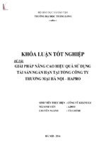 Giải pháp nâng cao hiệu quả sử dụng tài sản ngắn hạn tại tổng công ty thương mại hà nội   hapro