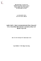 Kiến thức, thực hành dinh dưỡng thai kỳ của thai phụ đến khám tại khoa phụ sản bệnh viện 108