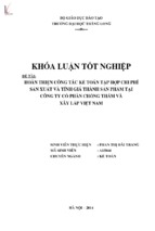 Hoàn thiện công tác kế toán tập hợp chi phí sản xuất và tính giá thành sản phẩm tại công ty cổ phần chống thấm và xây lắp việt nam