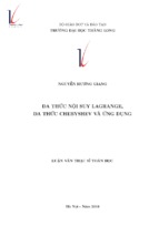 đa thức nội suy lagrange đa thức chebyshev và ứng dụng