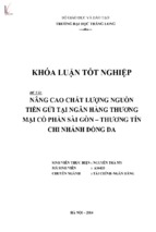 Nâng cao chất lượng nguồn tiền gửi tại ngân hàng thương mại cổ phần sài gòn   thương tín chi nhánh đống đa