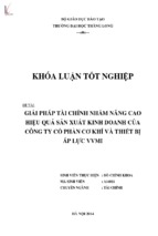 Giải pháp tài chính nhằm nâng cao hiệu quả sản xuất kinh doanh của công ty cổ phần cơ khí và thiết bị áp lực vvmi