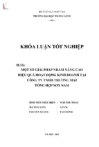 Một số giải pháp nhằm nâng cao hiệu quả hoạt động kinh doanh tại công ty tnhh thương mại tổng hợp sơn nam