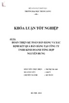 Hoàn thiện kế toán bán hàng và xác định kết quả bán hàng tại công ty tnhh kinh doanh tổng hợp nguyên hưng