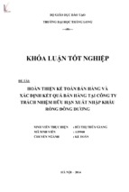 Hoàn thiện kế toán bán hàng và xác định kết quả bán hàng tại công ty tnhh suất nhập khẩu rồng đông dương