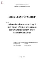 Giải pháp nâng cao hiệu quả huy động vốn tại ngân hàng thương mại cổ phần bắc á   chi nhánh hà nội