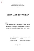 Giải pháp nâng cao chất lượng hoạt động cho vay tại ngân hàng thương mại cổ phần công thương việt nam