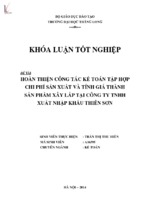 Hoàn thiện công tác kế toán tập hợp chi phí sản xuất và tính giá thành sản phẩm xây lắp tại công ty tnhh xuất nhập khẩu thiên sơn