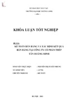 Kế toán bán hàng và xác định kết quả bán hàng tại công ty cổ phần thép tân hoàng minh