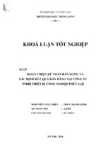 Hoàn thiện công tác kế toán bán hàng và xác định kết quả bán hàng tại công ty tnhh thiết bị công nghiệp phúc lợi