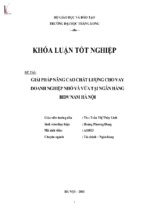 Giải pháp nâng cao chất lượng cho vay doanh nghiệp nhỏ và vừa tại ngân hàng bidv nam hà nội