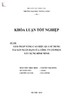 Giải pháp nâng cao hiệu quả sử dụng tài sản ngắn hạn tại công ty cổ phần xây dựng bình minh