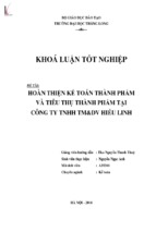 Hoàn thiện kế toán thành phẩm và tiêu thụ thành phẩm tại công ty tnhh thương mại và dịch vụ hiếu linh