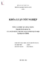 Nâng cao hiệu quả hoạt động thanh toán quốc tế của ngân hàng thương mại cổ phần quân đội tại hội sở chính