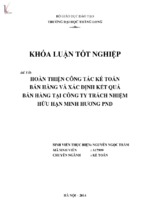 Hoàn thiện công tác kế toán bán hàng và xác định kết quả bán hàng tại công ty trách nhiệm hữu hạn minh hương pnd