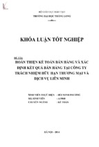 Hoàn thiện kế toán bán hàng và xác định kết quả bán hàng tai công ty tnhh thương mại và dịch vụ liên minh