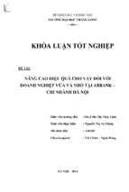 Nâng cao hiệu quả hoạt động cho vay đối với doanh nghiệp vừa và nhỏ tại abbank   chi nhánh hà nội