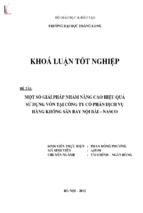 Một số giải pháp nhằm nâng cao hiệu quả sử dụng vốn tại công ty cổ phần dịch vụ hàng không sân bay nội bài   nasco