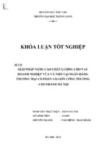 Giải pháp nâng cao chất lượng cho vay doanh nghiệp vừa và nhỏ tại ngân hàng thương mại cổ phần sài gòn công thương   chi nhánh hà nội