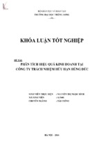 Phân tích hiệu quả kinh doanh tại công ty trách nhiệm hữu hạn hùng đức