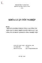 Một số giải pháp nhằm nâng cao công tác đào tạo và phát triển nguồn nhân lực tại công ty cổ phần tập đoàn công nghiệp việt